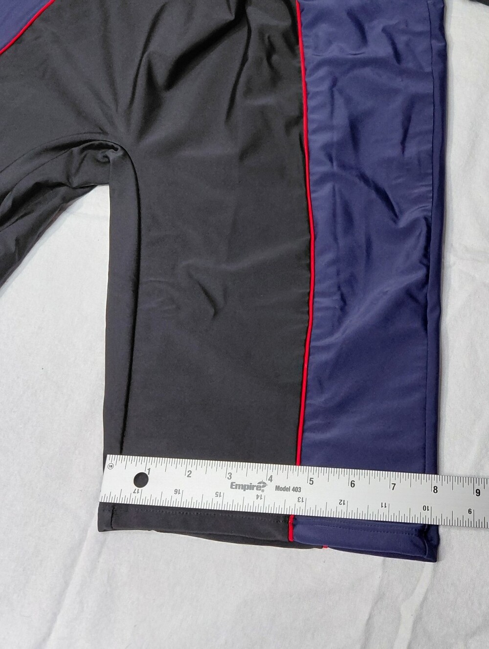 Long-Sleeve One-Piece Swim Suit with Navy Side Panels and Pink Piping - Picture 5 of 16